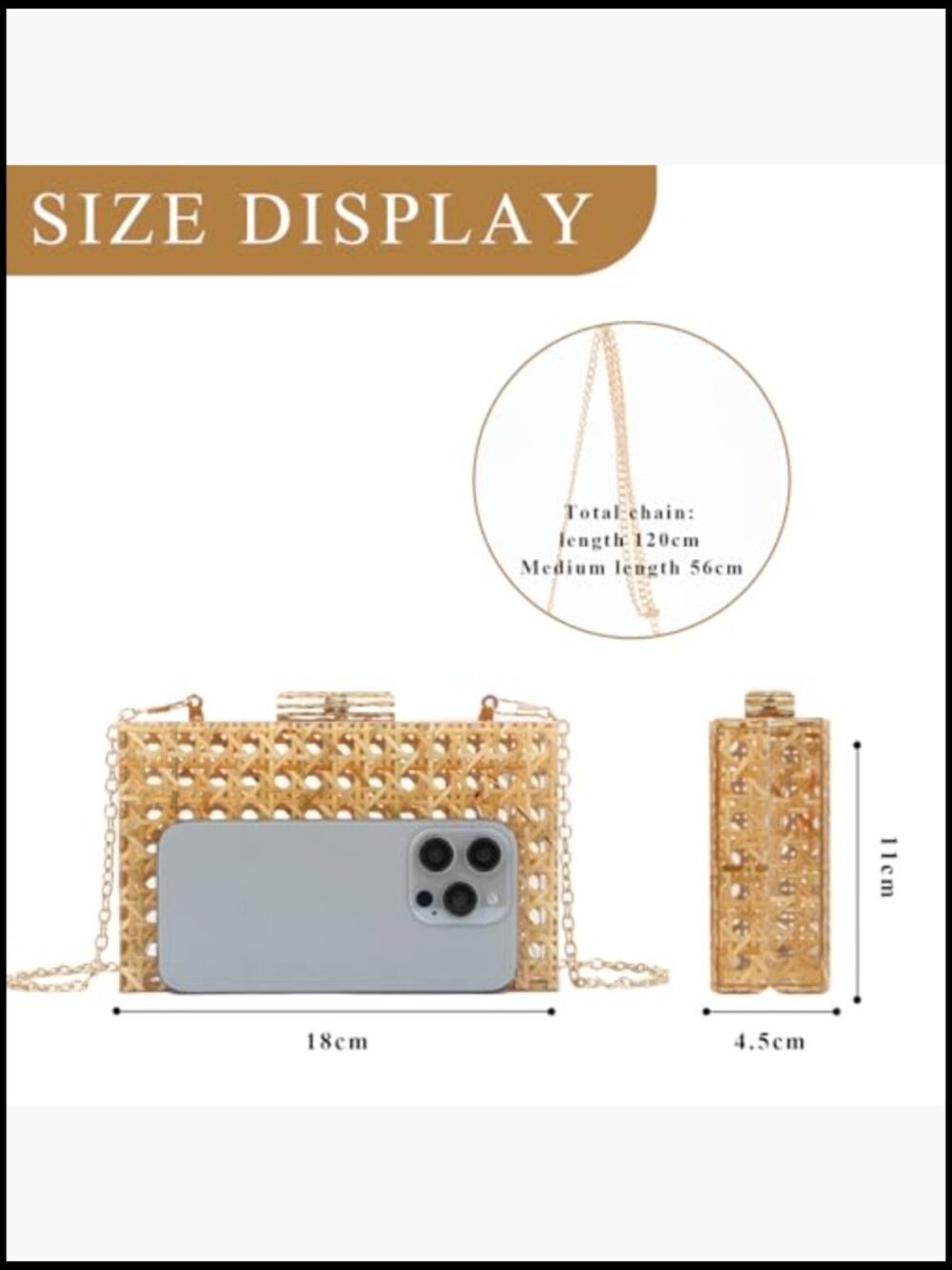 Rattan Acrylic Bag Clutch Purse Evening Bag Woven Handbag Summer Beach Purse - Picture 2 of 6